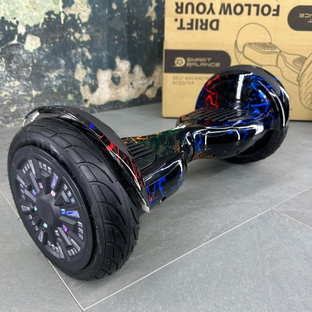 Гироборд Гироскутер SMART BALANCE U10 Turbo 10.5'' Кольорова блискавка NEW!