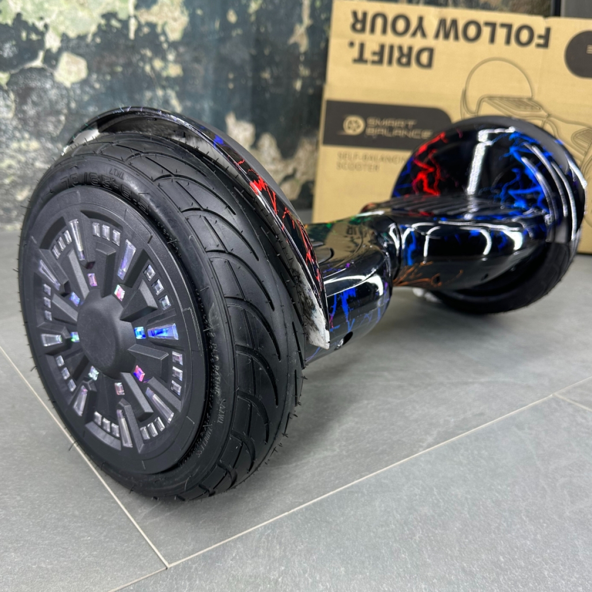 Гироборд Гироскутер SMART BALANCE U10 Turbo 10.5'' Кольорова блискавка NEW!, Фото - 1
