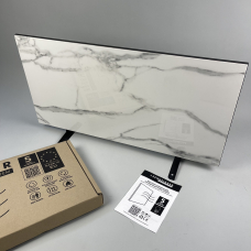 Керамічний інфрачервоний обігрівач ZENHEISSER Edge HТ-800, (40x80 700 W) з терморегулятором, білий мармур, Фото - 2