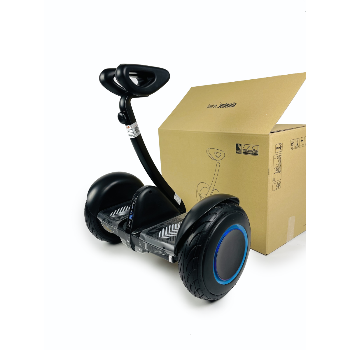 Гіроскутер Segway Ninebot Mini Гіроборд З Ручкою Чорний з підсвіткою колес