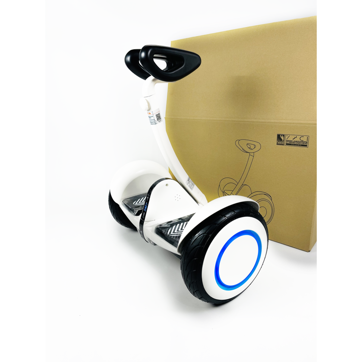 Гіроскутер Segway Ninebot Mini Гіроборд З Ручкою Білий з підсвіткою колес