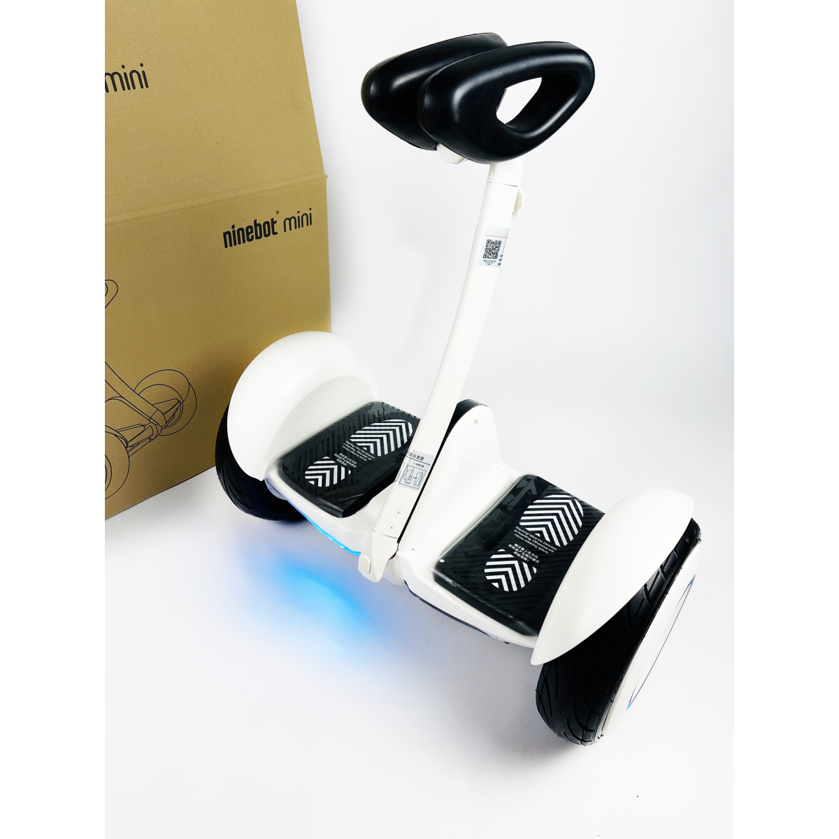 Гіроскутер Segway Ninebot Mini Гіроборд З Ручкою Білий з підсвіткою колес, Фото - 1