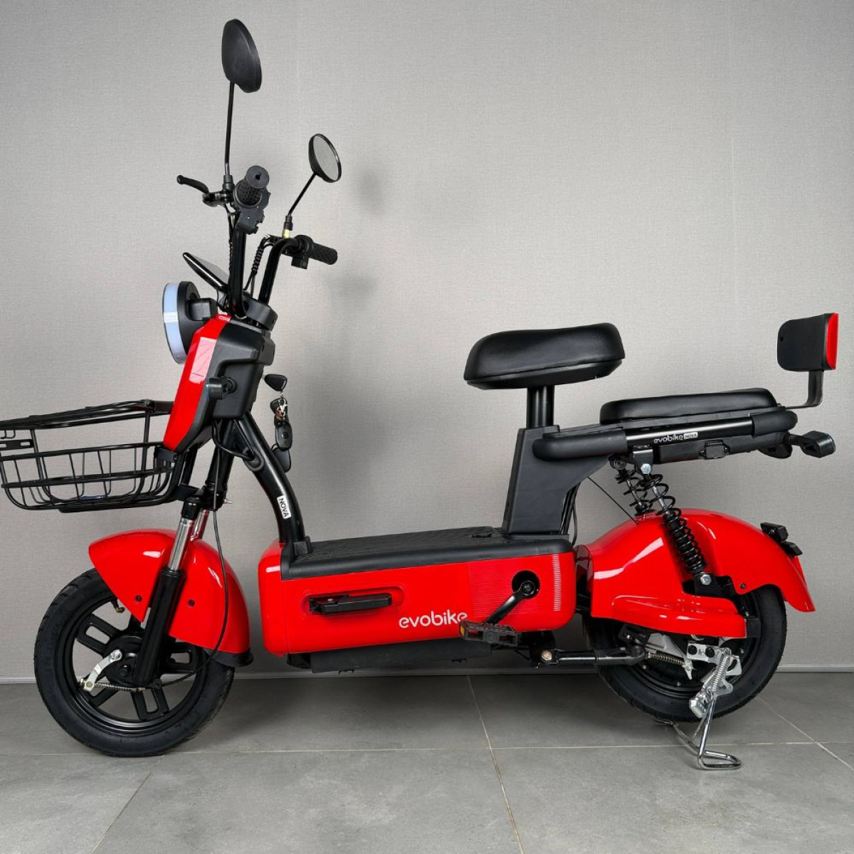 Електровелосипед EVOBIKE Nova S (500W 48V 12Ah) Red з передньою корзинкою, Фото - 1
